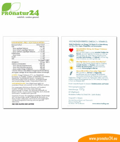 WHC UnoCardio 1000 + Vitamin D 1000 (OMEGA-3 Fettsäuren), 60 Softgelkapseln