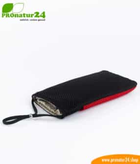 Handyhülle Handytasche eWall, 3in1 Funktion, wendbar, schwarz-rot