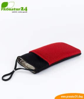 Handyhülle Handytasche eWall, 3in1 Funktion, wendbar, schwarz-rot