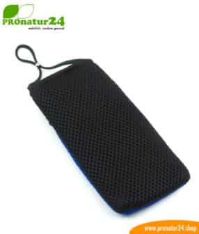 Handyhülle Handytasche eWall schwarz-blau, 3in1 Funktion, wendbar, schwarz-blau