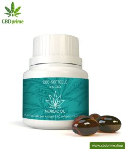 CBD SOFTGEL KAPSELN der Cannabis Pflanze mit 4 % CBD Anteil. Biologisch produziert von Nordic Oil.